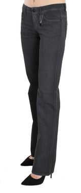 Costume National Gray Low Waist Straight Denim Pants Jeans