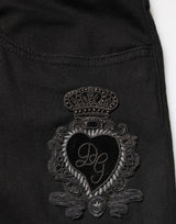 Dolce & Gabbana Black Sacred Heart Skinny Men Denim Jeans