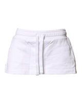 Dolce & Gabbana White Cotton Blend Mid Waist A-line Mini Skirt