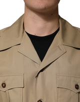 Dolce & Gabbana Brown Pin Up Short Sleeves Men Casual Shirt