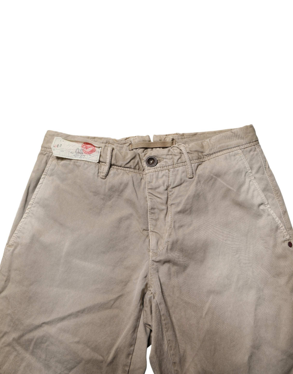 Incotex Beige Mid Waist Straight Women Casual Chino Trouser Pants