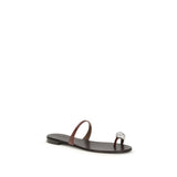 Giuseppe Zanotti Brown Calf Leather Bos Taurus Flat Sandals