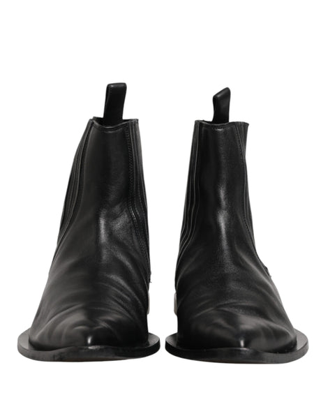 Dolce & Gabbana Black Chelsea Men Short Ankle Boots Shoes