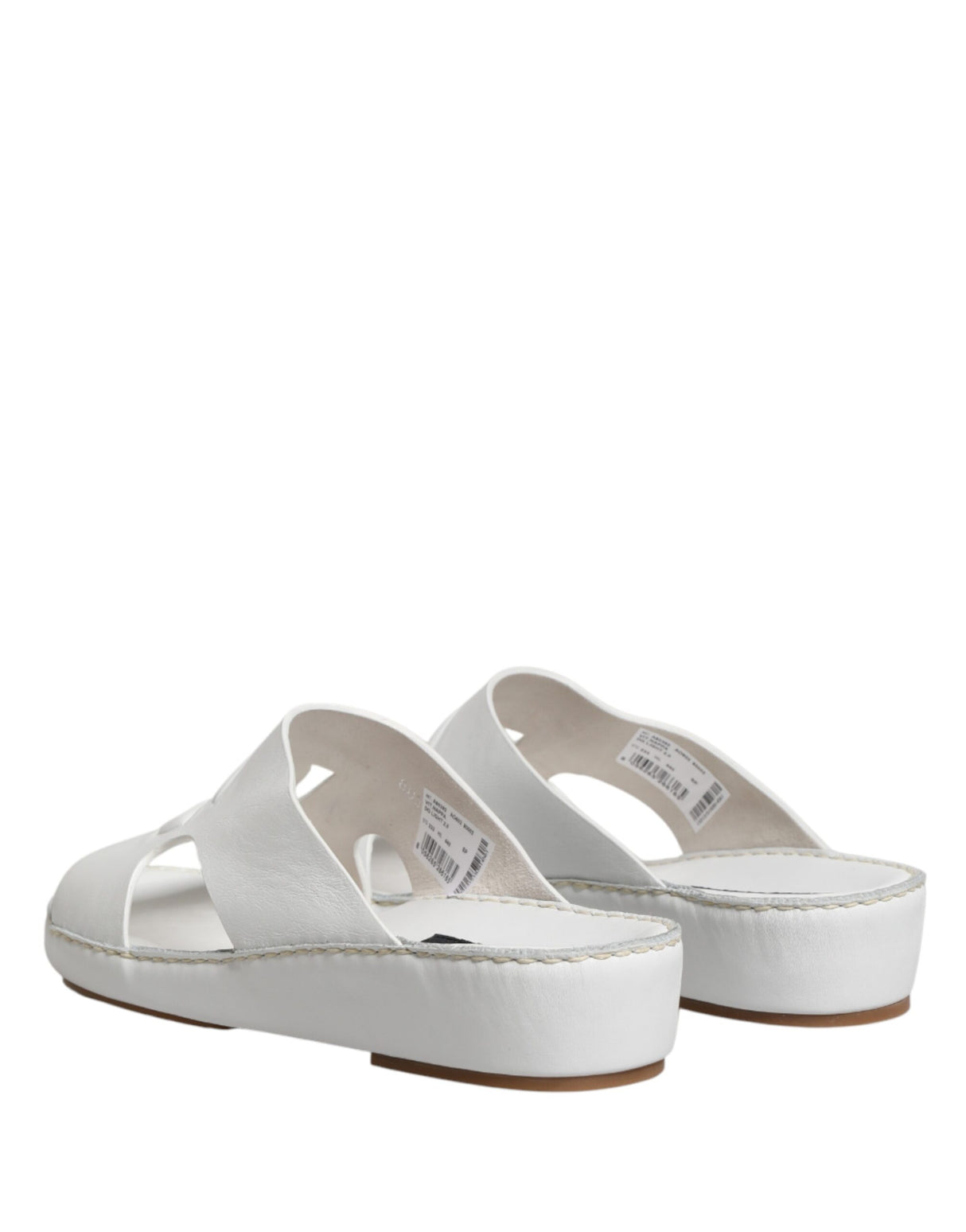 Dolce & Gabbana White DG Cutout Slides Slippers Flats Shoes