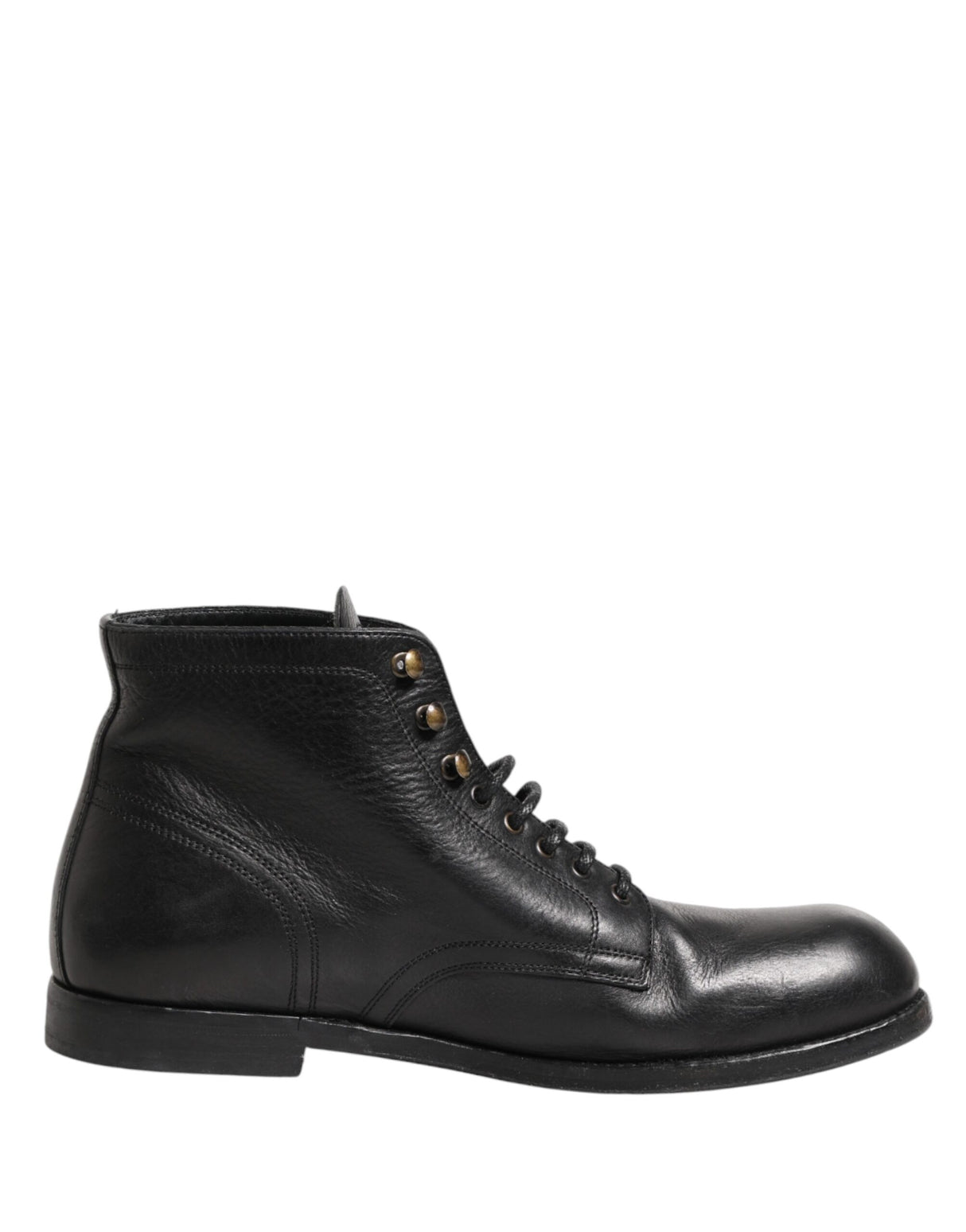 Dolce & Gabbana Black Lace Up Short Ankle Boots Men Shoes