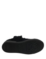 Dolce & Gabbana Black Faux Shearling Low Top Sneakers Shoes