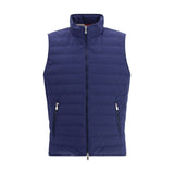 Brunello Cucinelli Blue Polyester Sleveless Jacket