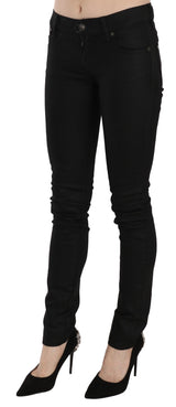 PLEIN SUD Cotton Black Mid Waist Skinny Denim Jeans