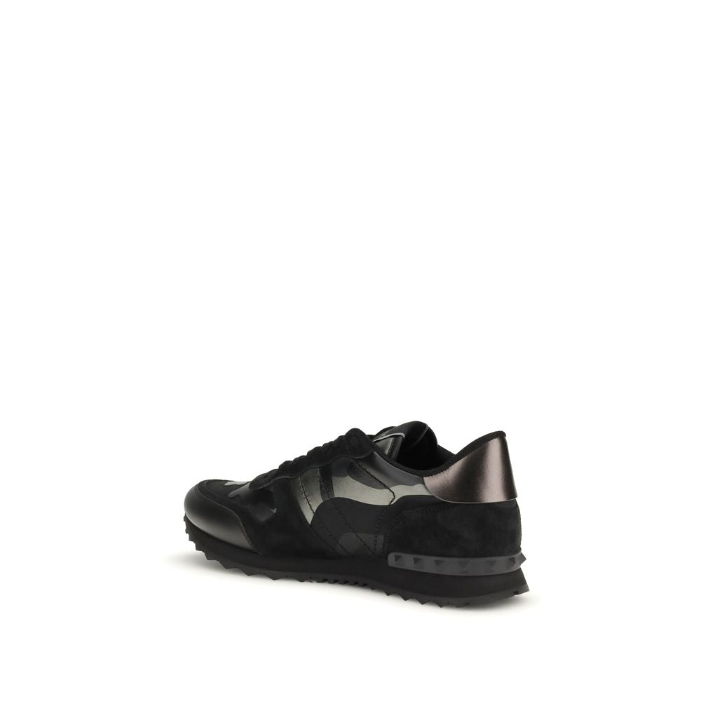 Valentino Garavani Black Lamb Ovis Aries Aries Athletic Sneakers