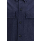 Balmain Blue Cotton Coat