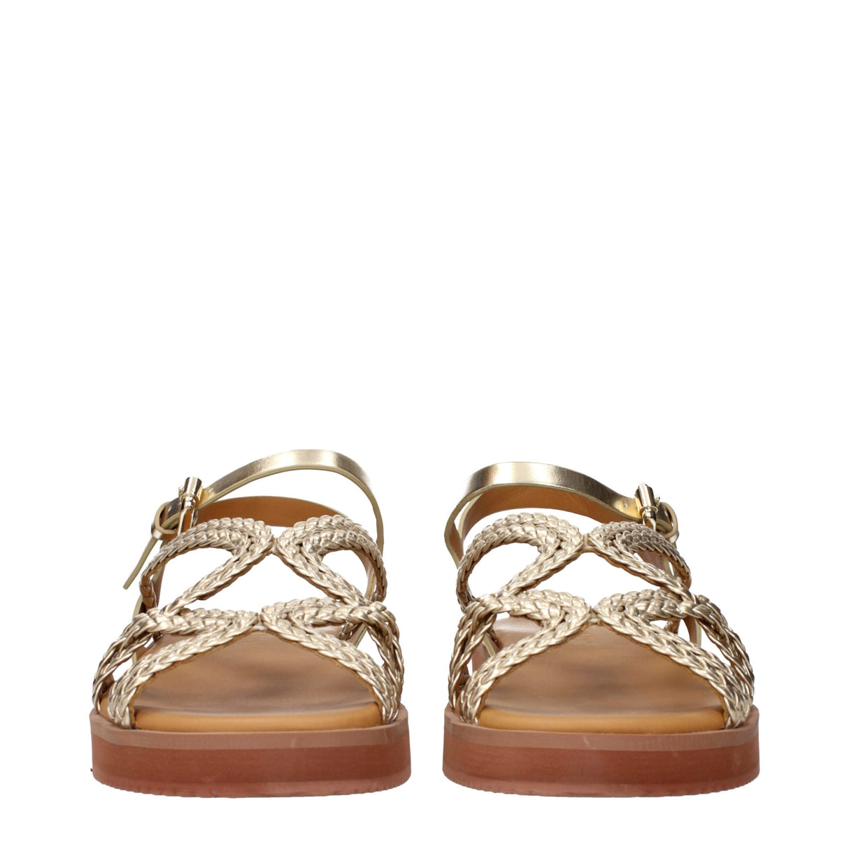 See By Chloé Gold Polyethylene Flat Sandals