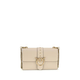 PINKO Beige Calf Leather Bos Taurus Shoulder Bag