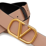 Valentino Garavani Beige Leather Regular Belt