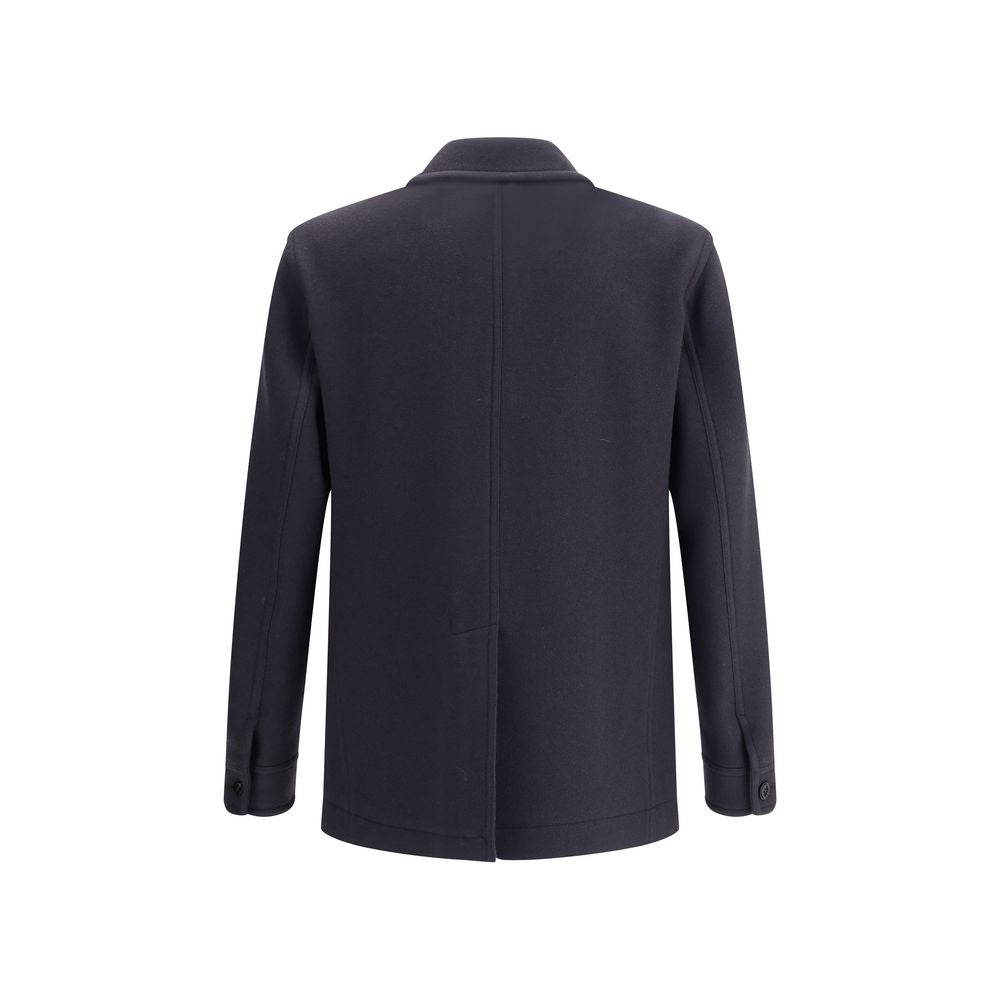 Tom Ford Blue Fleece Wool Coat