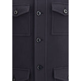 Tom Ford Blue Fleece Wool Coat