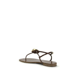 Giuseppe Zanotti Brown Stainless Steel Flat Sandals