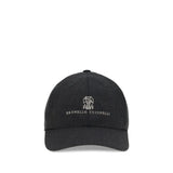 Brunello Cucinelli Gray Cotton Cap (Baseball Hat)