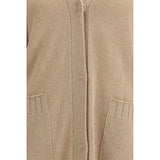 Fabiana Filippi Beige Fleece Wool Cardigan