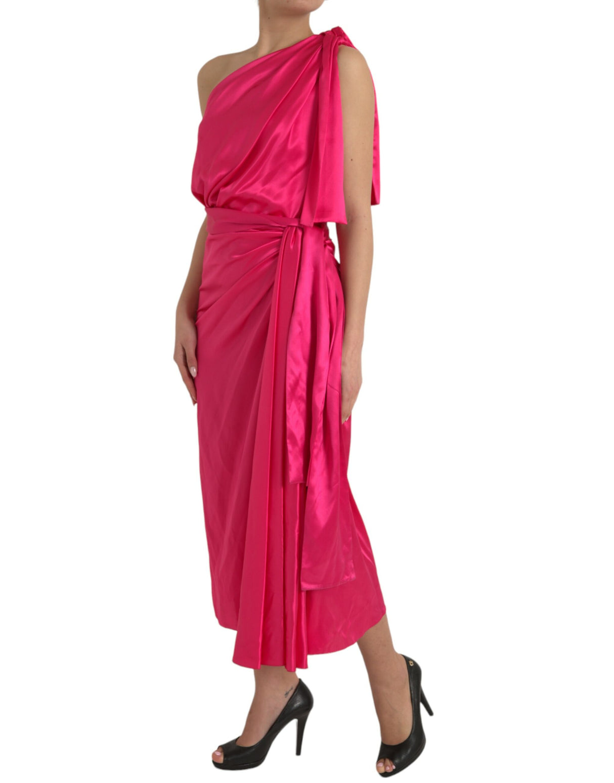 Dolce & Gabbana Fuchsia Silk Casual Dress