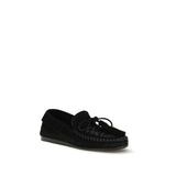 Isabel Marant Black Calf Leather Bos Taurus Slip-On Loafers