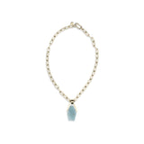 La Double J Light Blue Brass Necklace
