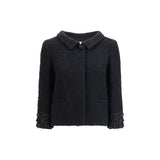 Valentino Black Fleece Wool Coat