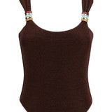 Oséree Brown Polyamide One-Piece Swimsuit