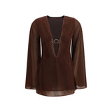 Oséree Brown Polyamide Bermuda Shorts