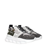 Versace Gray Fabric Chunky Sneakers