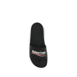 Balenciaga Black Rubber Slippers