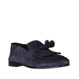 Salvatore Ferragamo Blue Calfskin Slip-On Loafers