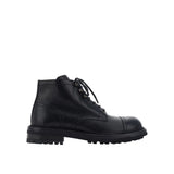 Dolce & Gabbana Black Calfskin Lace-Up Boots