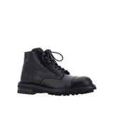 Dolce & Gabbana Black Calfskin Lace-Up Boots