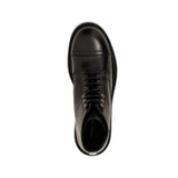 Dolce & Gabbana Black Calfskin Lace-Up Boots