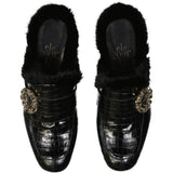 Eleventy Black Calfskin Mules