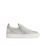Giuseppe Zanotti Silver Fabric Low Top Sneakers