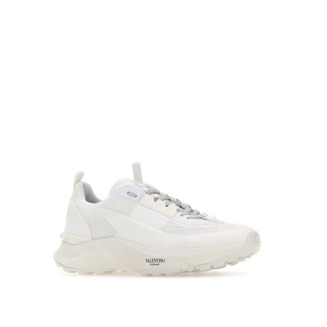 Valentino Garavani White Fabric Athletic Sneakers