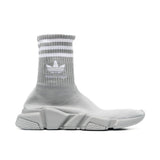 BALENCIAGA X ADIDAS Gray Nylon Athletic Sneakers
