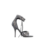 Balenciaga Gray Calfskin Stiletto Heel Sandals