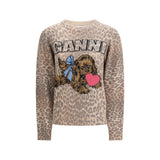 Ganni Brown Wool Sweatshirt