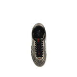 Gucci Black Calf Leather Bos Taurus Low Top Sneakers