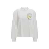 Ganni White Cotton Long Sleeve T-Shirt