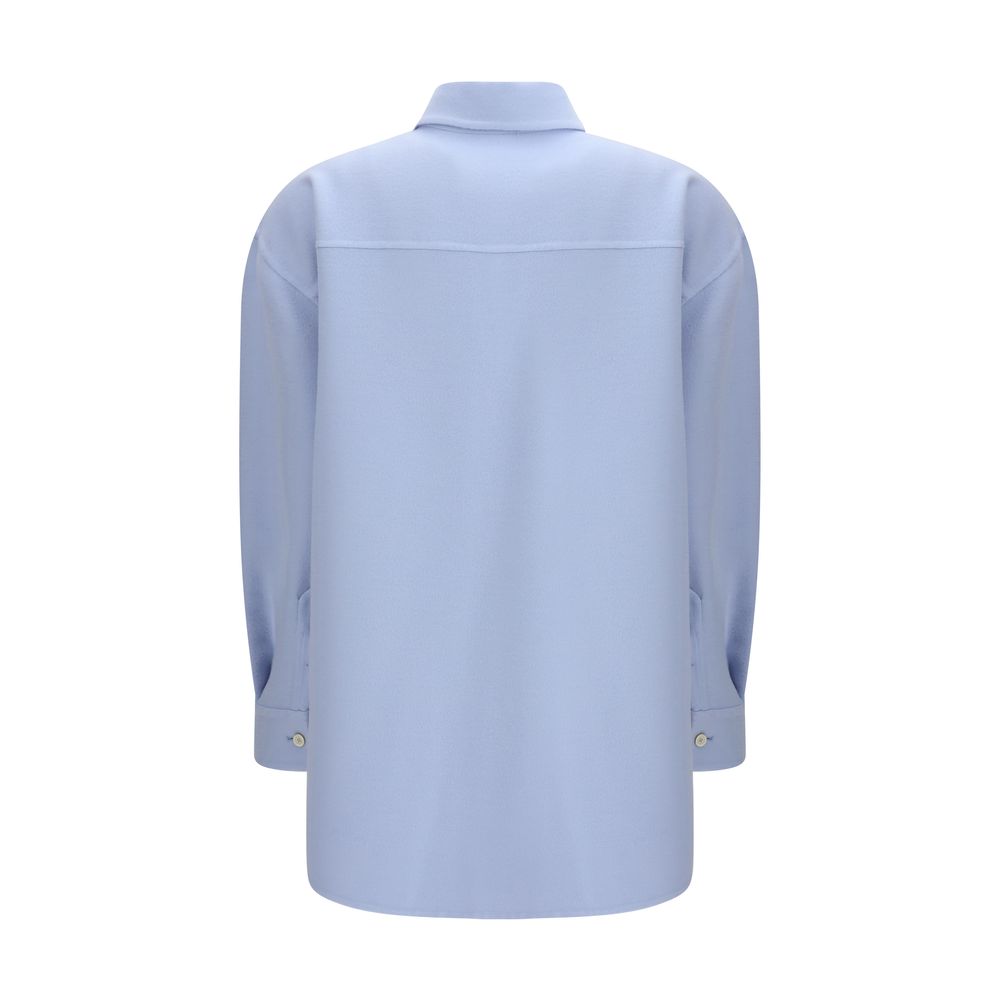 Fabiana Filippi Blue Wool Full-Length Jacket