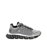 Versace Silver Fabric Athletic Sneakers