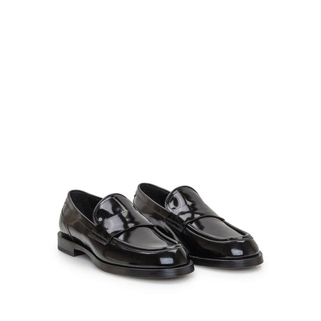 Dolce & Gabbana Black Calfskin Slip-On Loafers