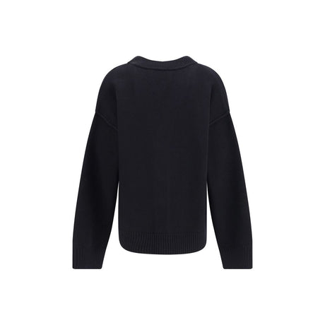 Ami Paris Black Fleece Wool Cardigan