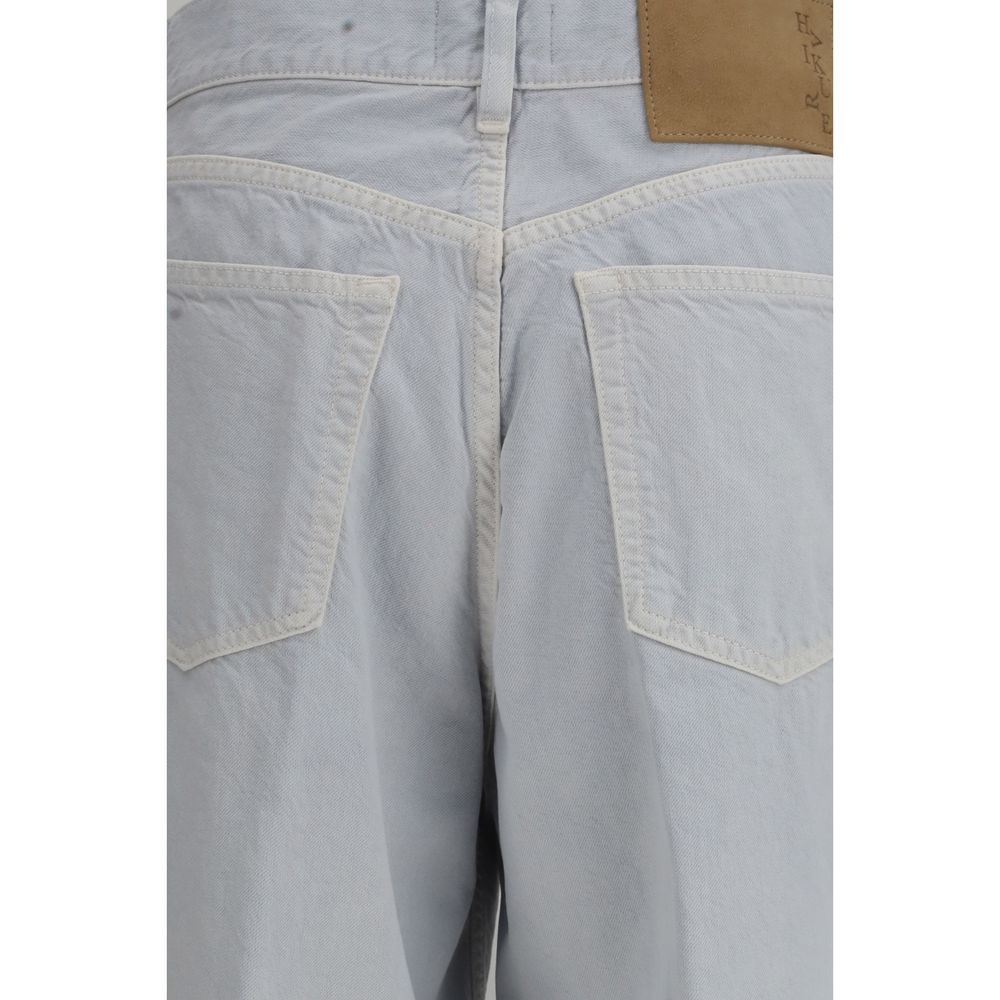 Haikure Light Blue Cotton Straight-Leg Jeans