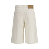 Haikure White Cotton Bermuda Shorts