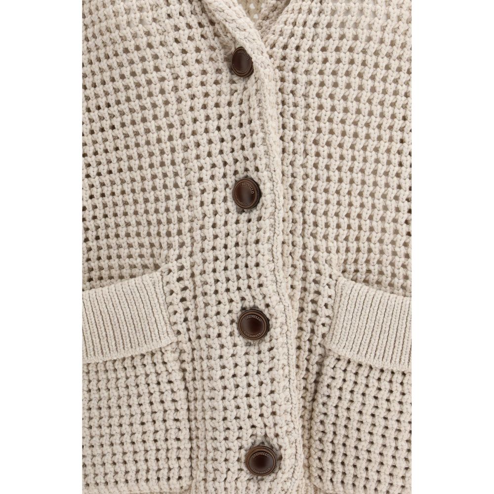Brunello Cucinelli Cream Cotton Cardigan