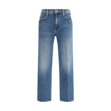 Mother Denim Blue Cotton Relaxed Fit Jeans